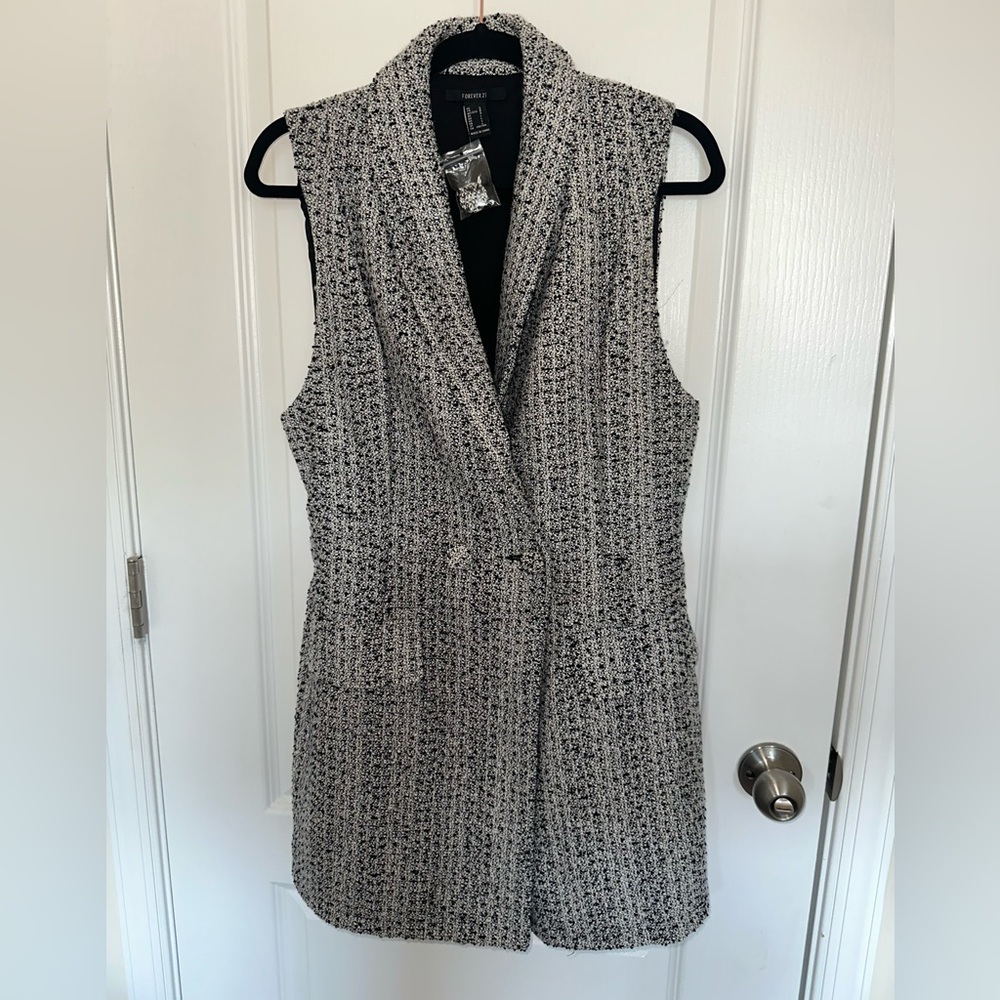 Forever 21 black/grey wool pleated skort Romper